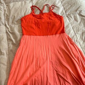 Pact Vibrant Red and Pink Dress